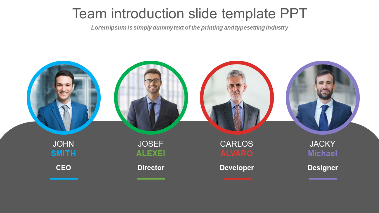 Team Introduction Slide Template PPT With Photos